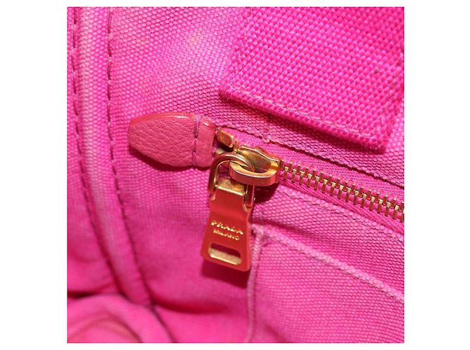 PRADA Canapa PM Borsa a mano in tela rosa oro Auth hk3537 D'oro - vista 21