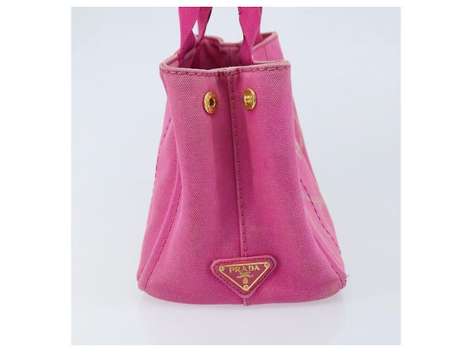 PRADA Canapa PM Borsa a mano in tela rosa oro Auth hk3537 D'oro - vista 3