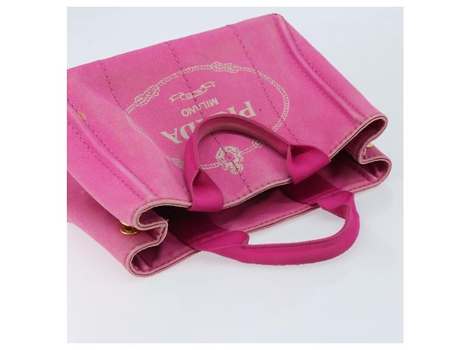 PRADA Canapa PM Borsa a mano in tela rosa oro Auth hk3537 D'oro - vista 6
