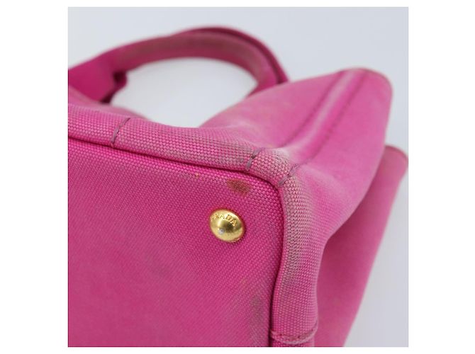 PRADA Canapa PM Borsa a mano in tela rosa oro Auth hk3537 D'oro - vista 8