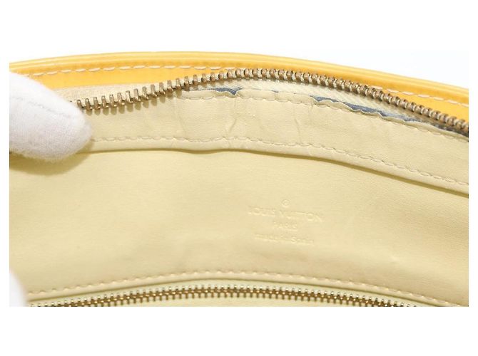LOUIS VUITTON Borsa a Mano Monogram Vernis Houston Giallo Lime M91055 LV Auth 172363 D'oro - vista 10