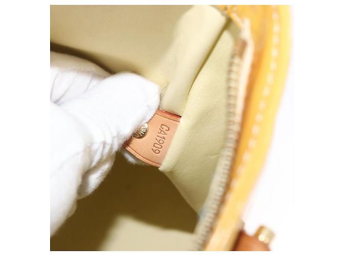 LOUIS VUITTON Borsa a Mano Monogram Vernis Houston Giallo Lime M91055 LV Auth 172363 D'oro - vista 12