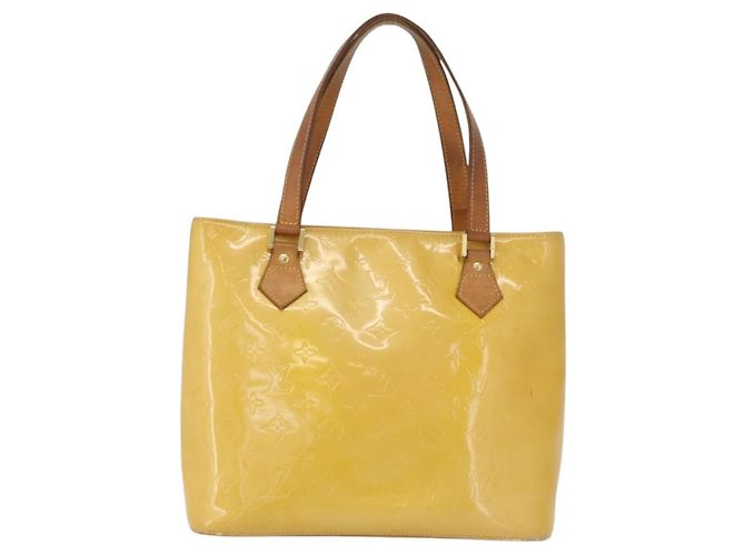 LOUIS VUITTON Borsa a Mano Monogram Vernis Houston Giallo Lime M91055 LV Auth 172363 D'oro - vista 13