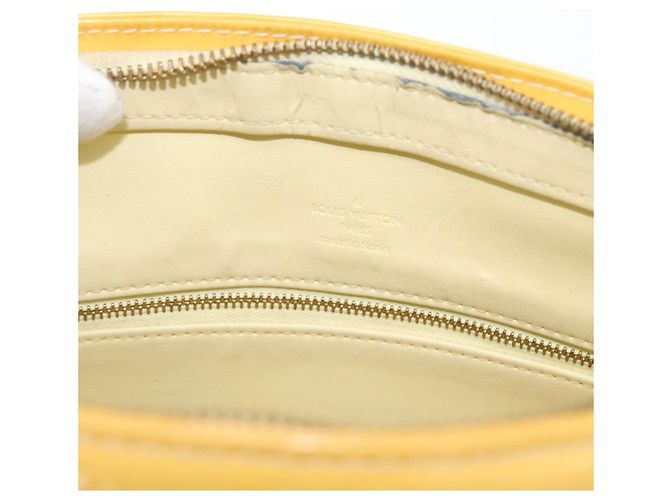 LOUIS VUITTON Borsa a Mano Monogram Vernis Houston Giallo Lime M91055 LV Auth 172363 D'oro - vista 18