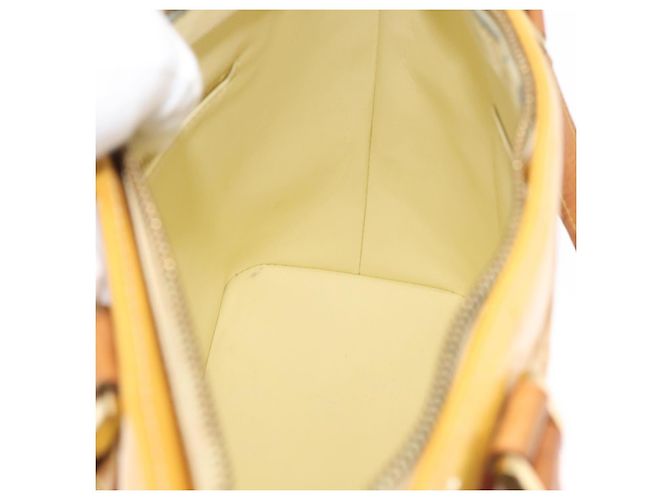 LOUIS VUITTON Borsa a Mano Monogram Vernis Houston Giallo Lime M91055 LV Auth 172363 D'oro - vista 19