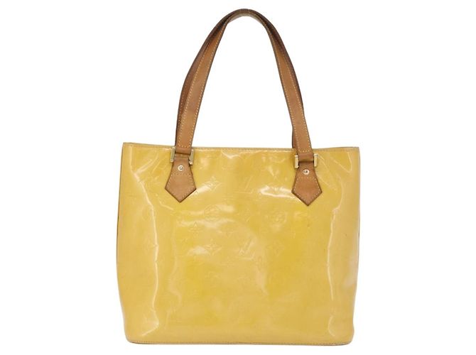 LOUIS VUITTON Borsa a Mano Monogram Vernis Houston Giallo Lime M91055 LV Auth 172363 D'oro - vista 2