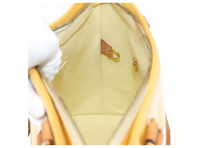 LOUIS VUITTON Borsa a Mano Monogram Vernis Houston Giallo Lime M91055 LV Auth 172363 D'oro - vista 20