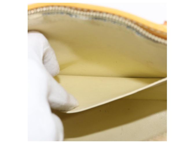 LOUIS VUITTON Borsa a Mano Monogram Vernis Houston Giallo Lime M91055 LV Auth 172363 D'oro - vista 23