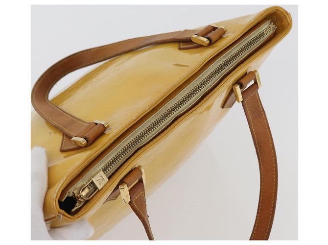 LOUIS VUITTON Borsa a Mano Monogram Vernis Houston Giallo Lime M91055 LV Auth 172363 D'oro - vista 6