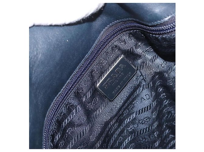 PRADA Borsa a Spalla in Catena di Plastica Pelle Nera Auth 172733 Nero - vista 10