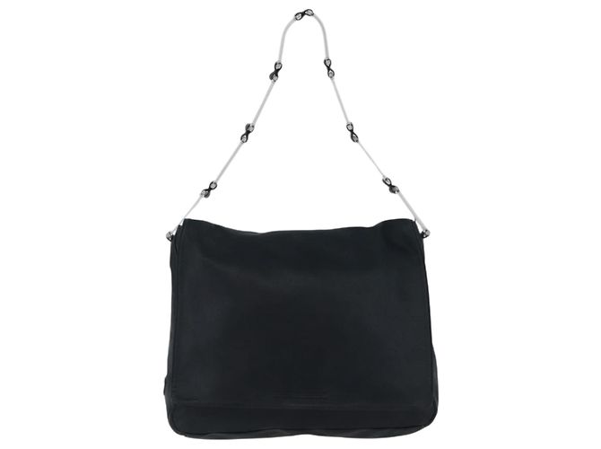 PRADA Borsa a Spalla in Catena di Plastica Pelle Nera Auth 172733 Nero - vista 13
