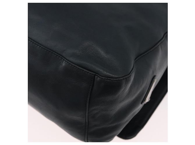 PRADA Borsa a Spalla in Catena di Plastica Pelle Nera Auth 172733 Nero - vista 16