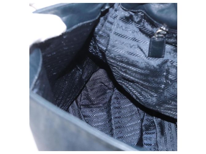 PRADA Borsa a Spalla in Catena di Plastica Pelle Nera Auth 172733 Nero - vista 19