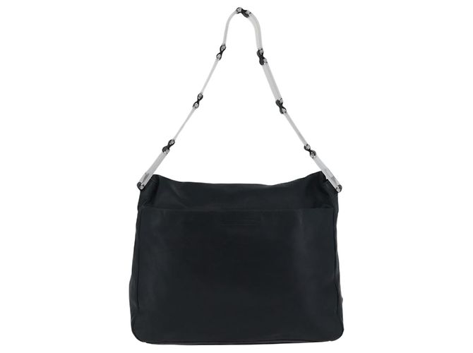 PRADA Borsa a Spalla in Catena di Plastica Pelle Nera Auth 172733 Nero - vista 2