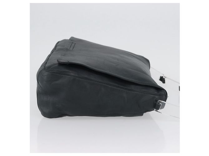 PRADA Borsa a Spalla in Catena di Plastica Pelle Nera Auth 172733 Nero - vista 3