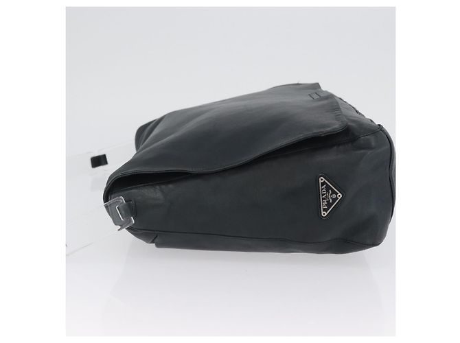 PRADA Borsa a Spalla in Catena di Plastica Pelle Nera Auth 172733 Nero - vista 4