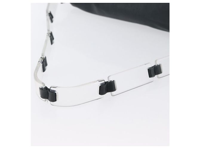 PRADA Borsa a Spalla in Catena di Plastica Pelle Nera Auth 172733 Nero - vista 7