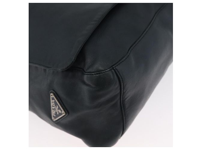 PRADA Borsa a Spalla in Catena di Plastica Pelle Nera Auth 172733 Nero - vista 9
