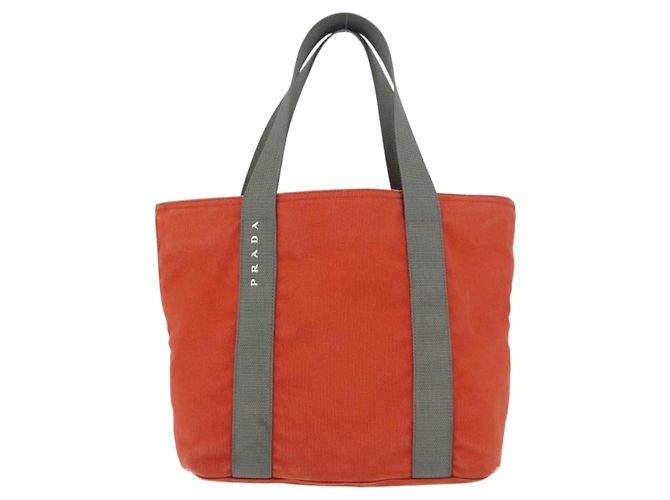 PRADA Borsa sportiva in tela arancione Auth 173993 - vista 13