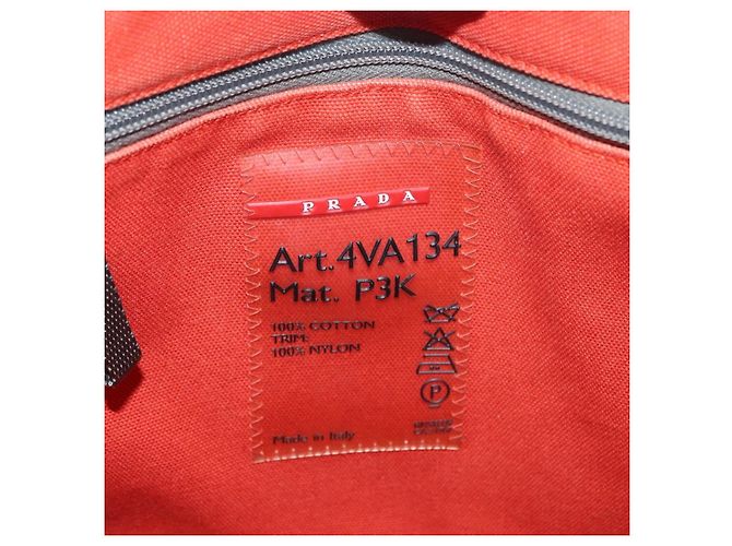 PRADA Borsa sportiva in tela arancione Auth 173993 - vista 18
