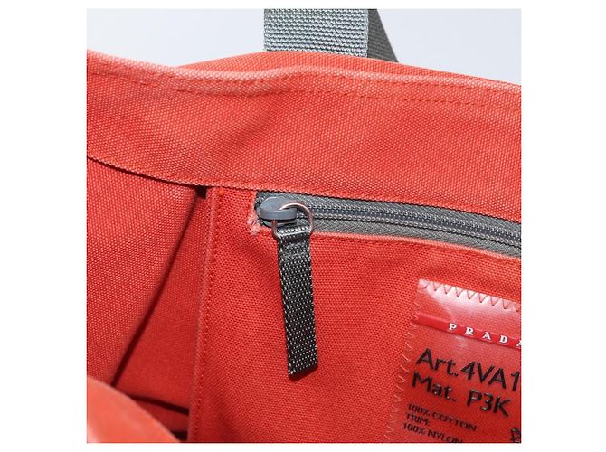 PRADA Borsa sportiva in tela arancione Auth 173993 - vista 21