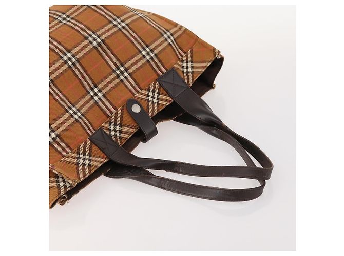 Borsa in pelle e nylon Burberry Nova Check Blue Label 5 pezzi blu marrone Auth mr2107 Beige - vista 14
