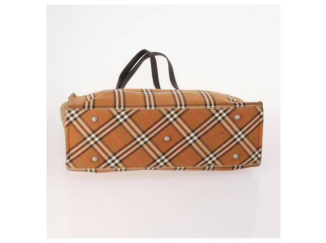 Borsa in pelle e nylon Burberry Nova Check Blue Label 5 pezzi blu marrone Auth mr2107 Beige - vista 15