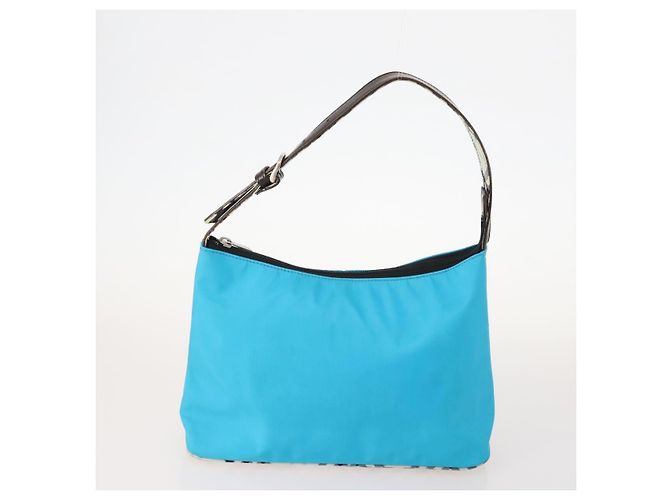 Borsa in pelle e nylon Burberry Nova Check Blue Label 5 pezzi blu marrone Auth mr2107 Beige - vista 7