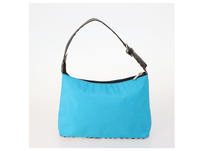 Borsa in pelle e nylon Burberry Nova Check Blue Label 5 pezzi blu marrone Auth mr2107 Beige - vista 8