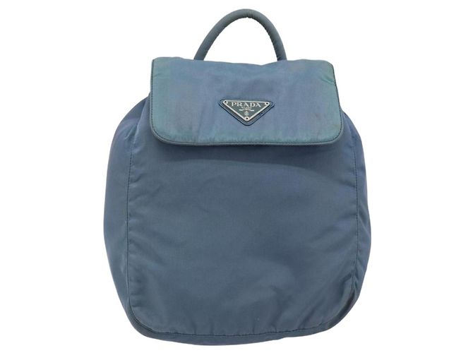 PRADA Backpack Nylon Baby Blue Silver Auth ti3674 Silvery Light blue - view 13