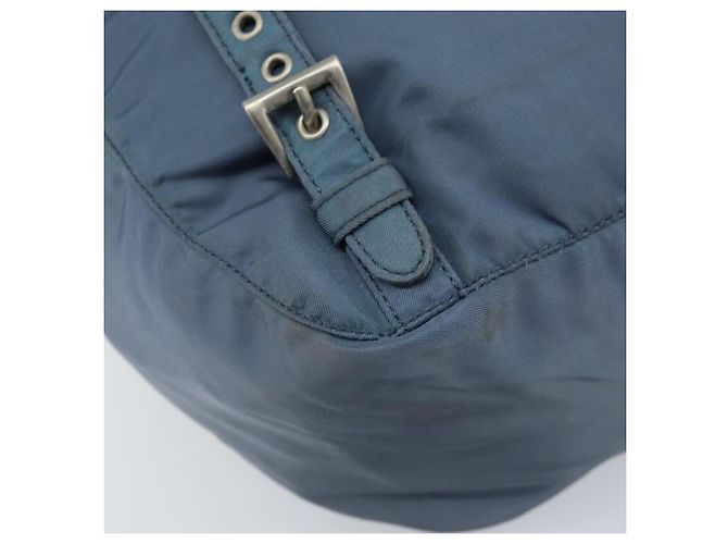 PRADA Backpack Nylon Baby Blue Silver Auth ti3674 Silvery Light blue - view 19