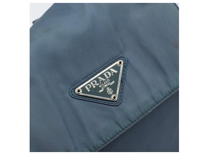 PRADA Backpack Nylon Baby Blue Silver Auth ti3674 Silvery Light blue - view 20