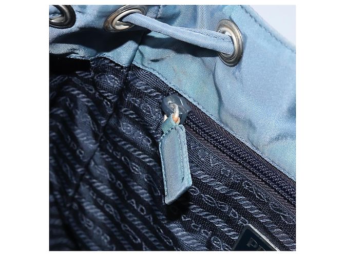 PRADA Backpack Nylon Baby Blue Silver Auth ti3674 Silvery Light blue - view 25