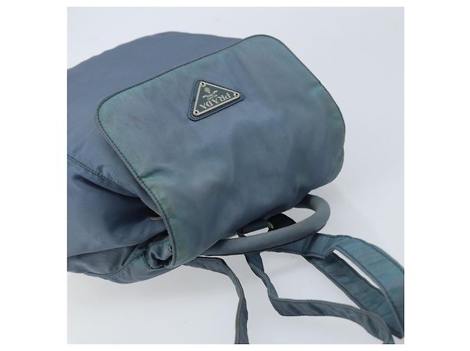 PRADA Backpack Nylon Baby Blue Silver Auth ti3674 Silvery Light blue - view 6