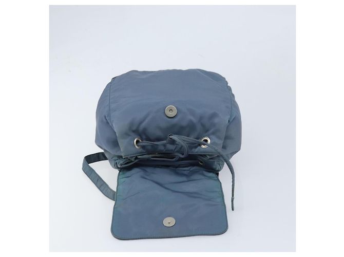 PRADA Backpack Nylon Baby Blue Silver Auth ti3674 Silvery Light blue - view 9