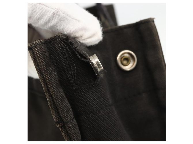 Hermès HERMES Fourre Tout MM Borsa Tote Canvas Nera Auth 174096 Nero - vista 4