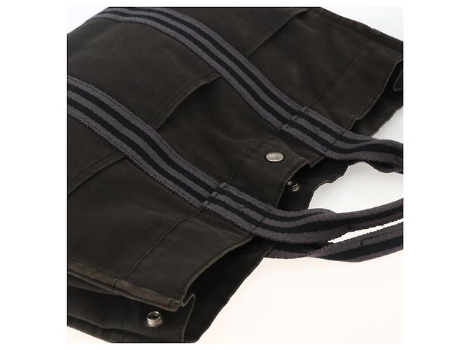 Hermès HERMES Fourre Tout MM Borsa Tote Canvas Nera Auth 174096 Nero - vista 7