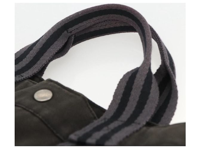 Hermès HERMES Fourre Tout MM Borsa Tote Canvas Nera Auth 174096 Nero - vista 9
