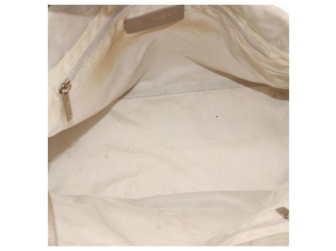 CHANEL Nuova Borsa Tote da Viaggio Nylon Beige CC Auth 174068 - vista 10