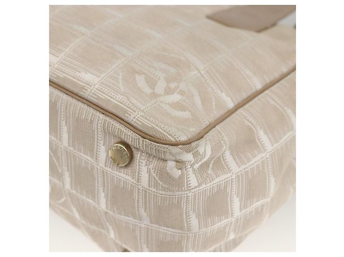 CHANEL Nuova Borsa Tote da Viaggio Nylon Beige CC Auth 174068 - vista 15