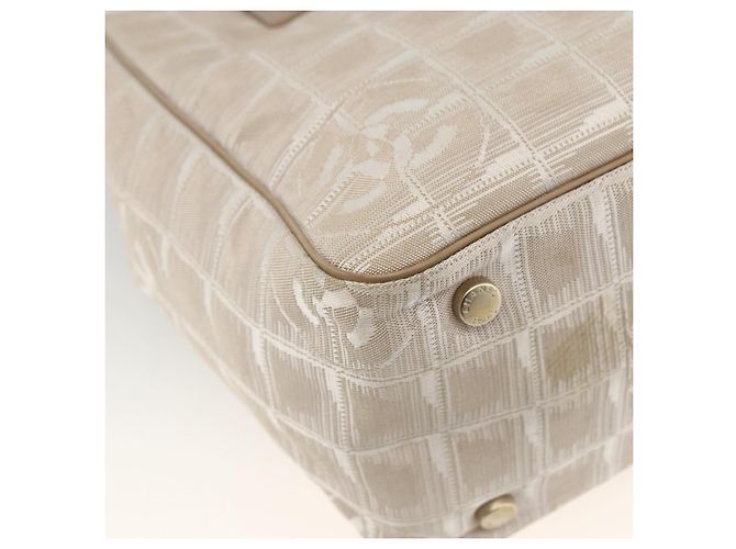 CHANEL Nuova Borsa Tote da Viaggio Nylon Beige CC Auth 174068 - vista 16