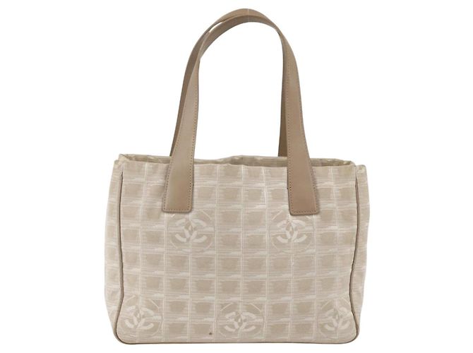 CHANEL Nuova Borsa Tote da Viaggio Nylon Beige CC Auth 174068 - vista 2