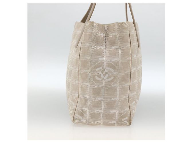 CHANEL Nuova Borsa Tote da Viaggio Nylon Beige CC Auth 174068 - vista 3