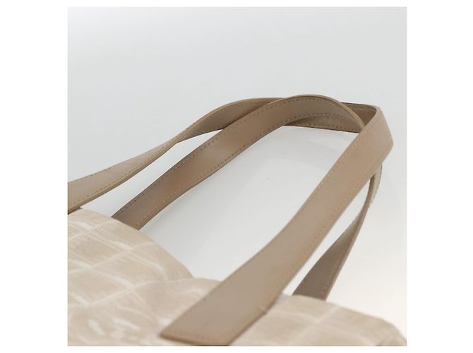 CHANEL Nuova Borsa Tote da Viaggio Nylon Beige CC Auth 174068 - vista 8