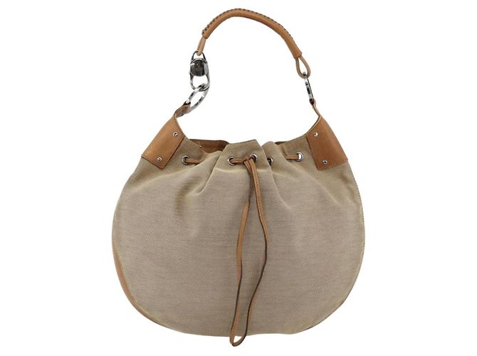 Borsa a Spalla GUCCI in Tela Beige Argento 109210 Auth bs33831 - vista 13