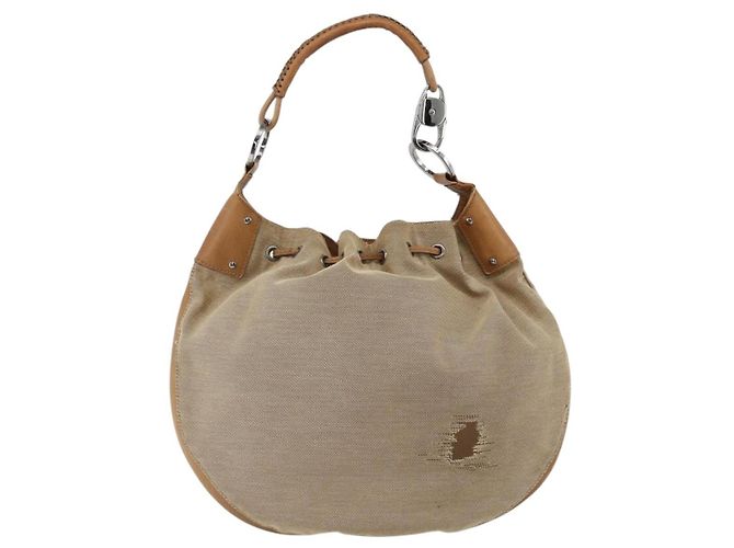 Borsa a Spalla GUCCI in Tela Beige Argento 109210 Auth bs33831 - vista 2
