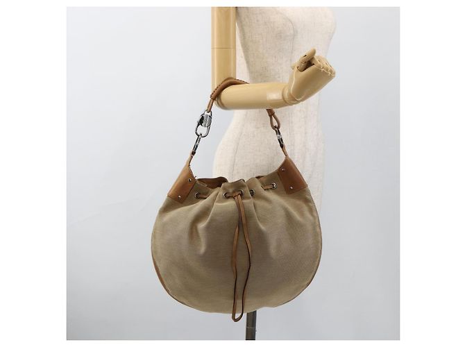 Borsa a Spalla GUCCI in Tela Beige Argento 109210 Auth bs33831 - vista 23