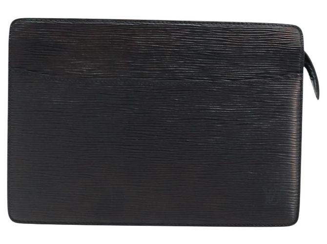 LOUIS VUITTON Pochette Uomo Epi Borsa Clutch Nera M52522 LV Auth LNZ204 Nero - vista 13
