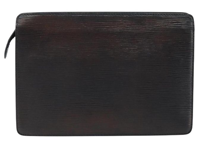 LOUIS VUITTON Pochette Uomo Epi Borsa Clutch Nera M52522 LV Auth LNZ204 Nero - vista 2