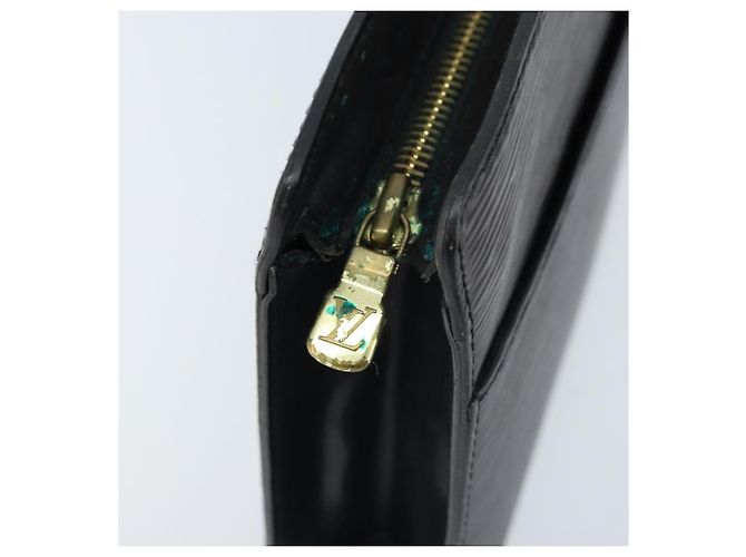 LOUIS VUITTON Pochette Uomo Epi Borsa Clutch Nera M52522 LV Auth LNZ204 Nero - vista 8